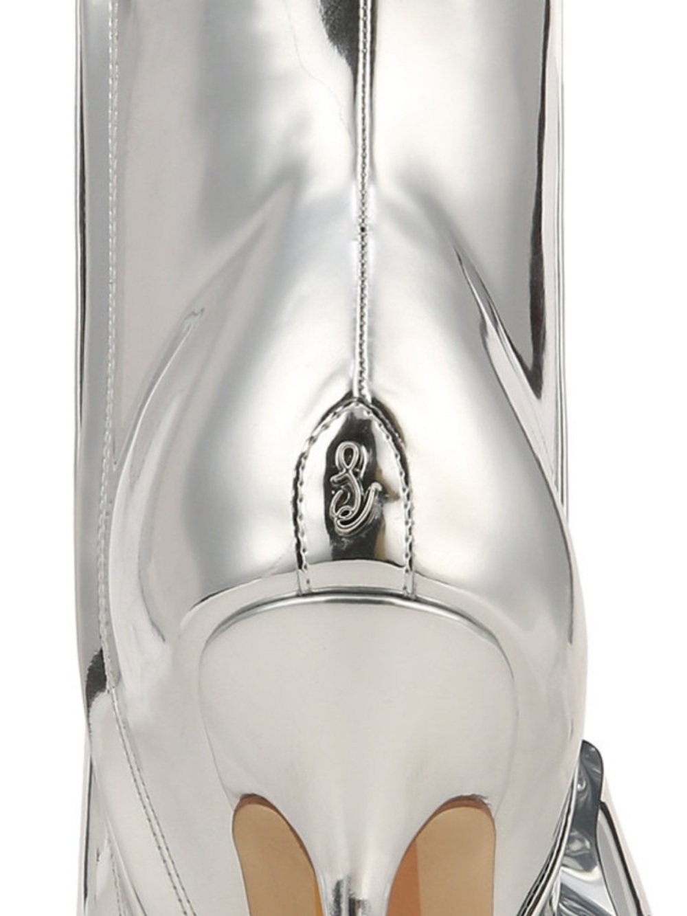 Sam Edelman Silver Pointed-Toe Ankle Boots with Floral Accent - Picture 9 of 10